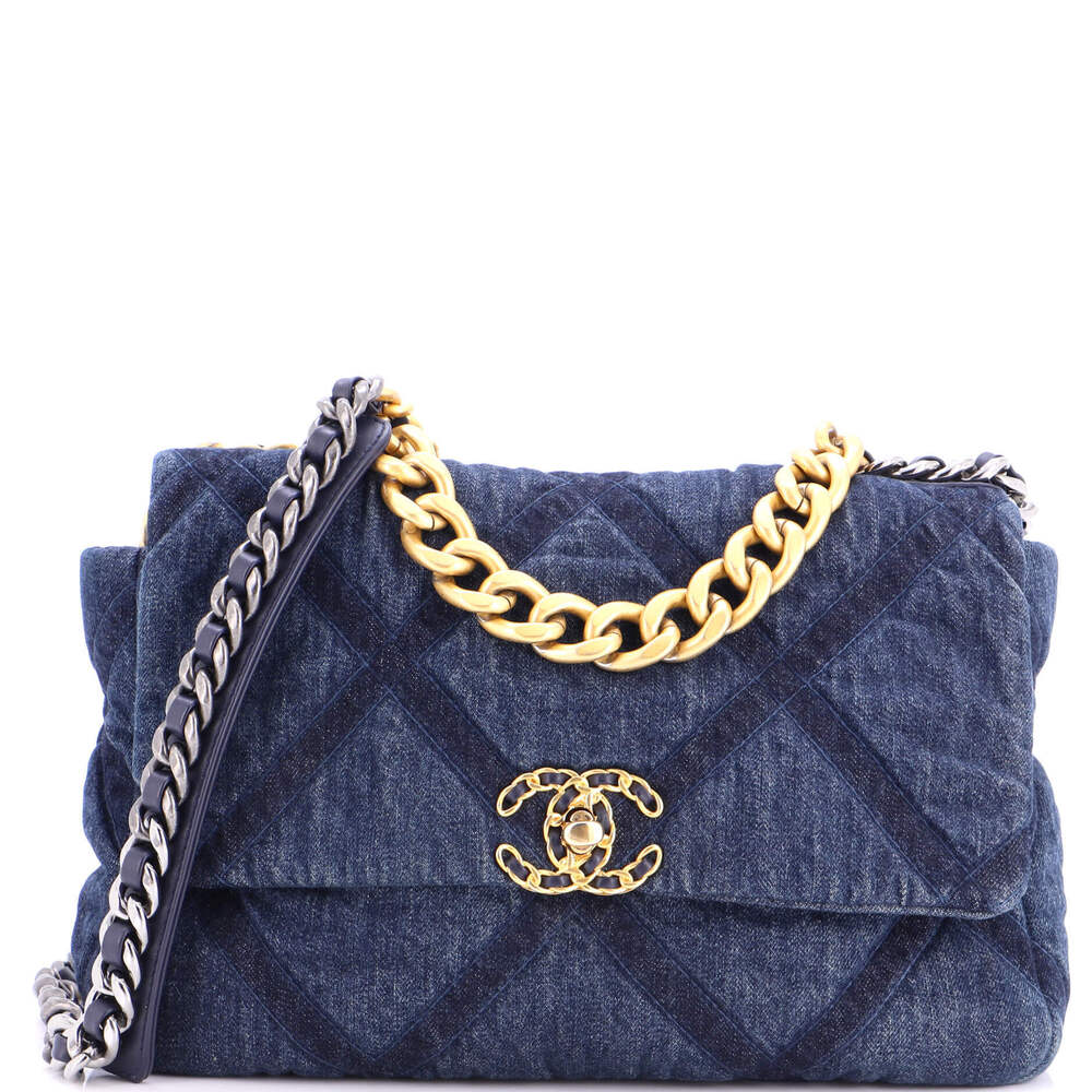 Chanel Large 19 Flap Bag Quilted Denim